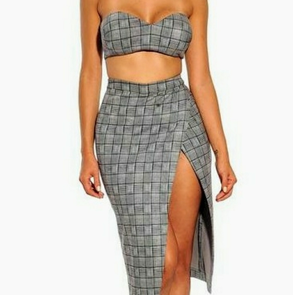 Suede Skirt Set